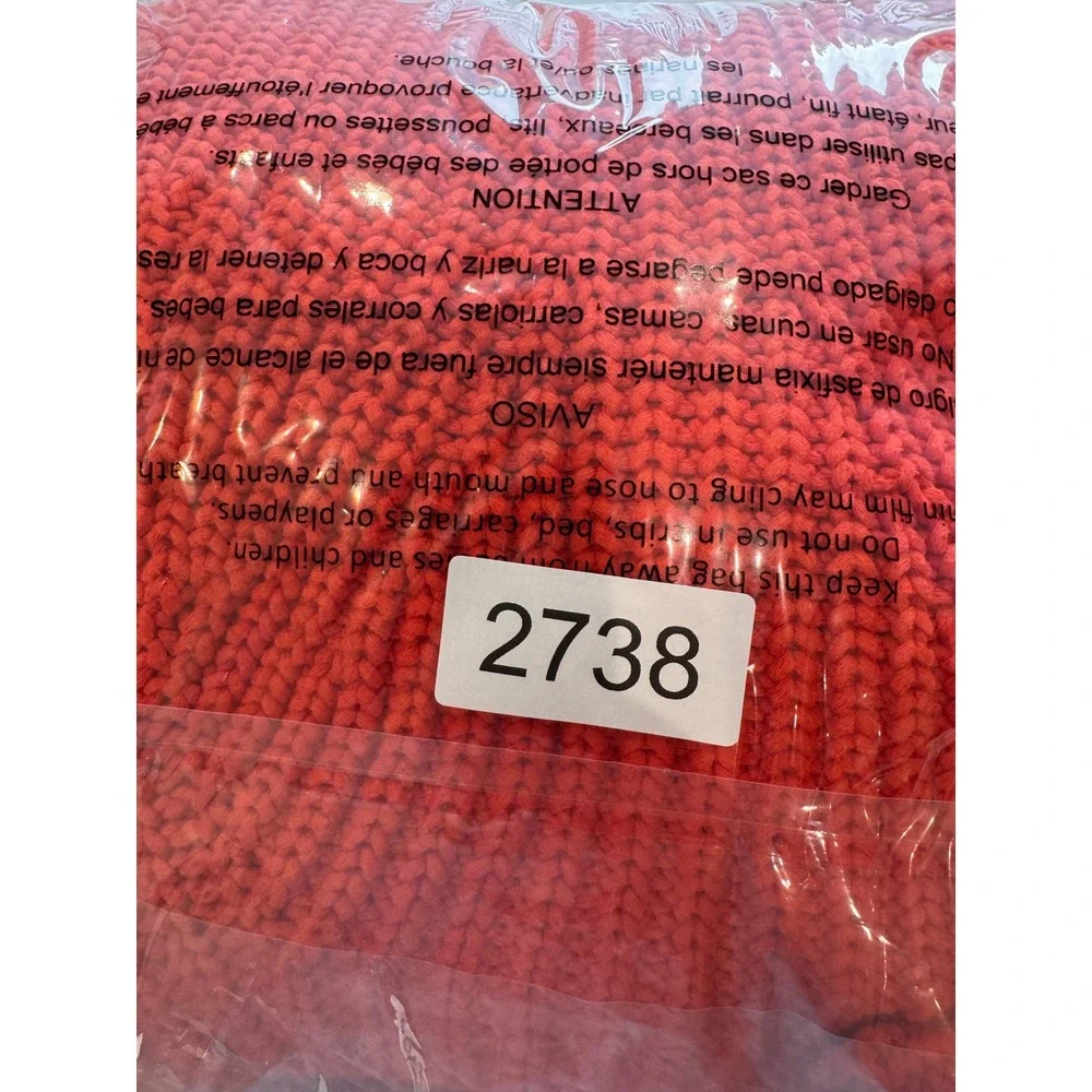 J Crew Bright Orange Ribbed Chunky Crew Neck Sweater Size‎ S Cozy Cottagecore
